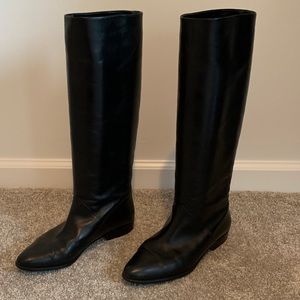 J. Peterman Company Black Leather Boots